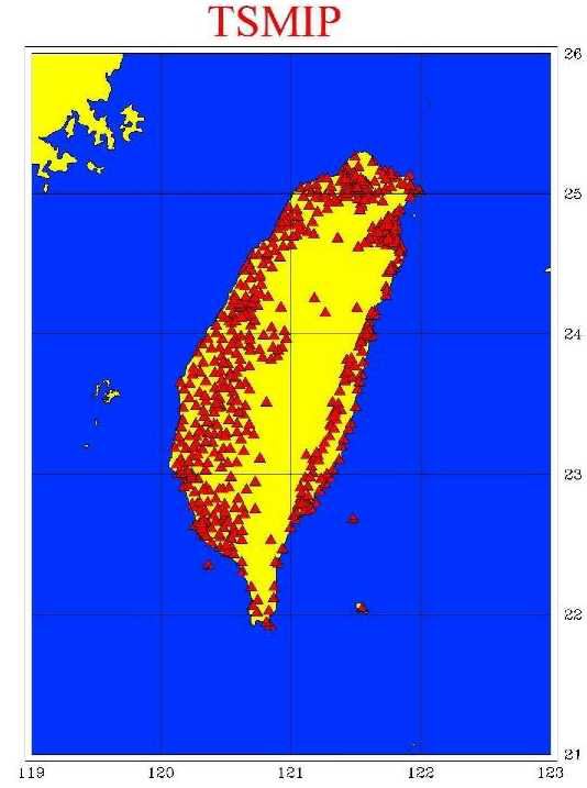 図2：TSMIPによる観測点の配置