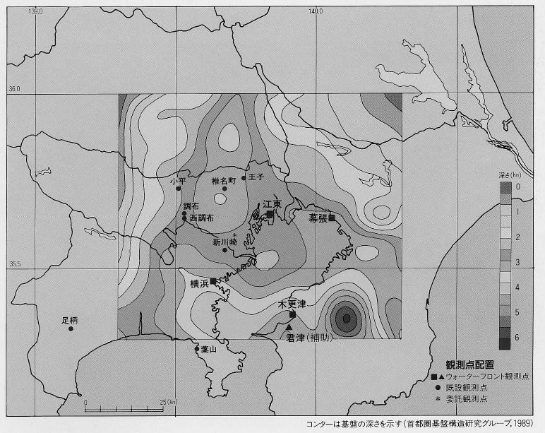 図2 東京湾ウォーターフロントにおける地震観測網